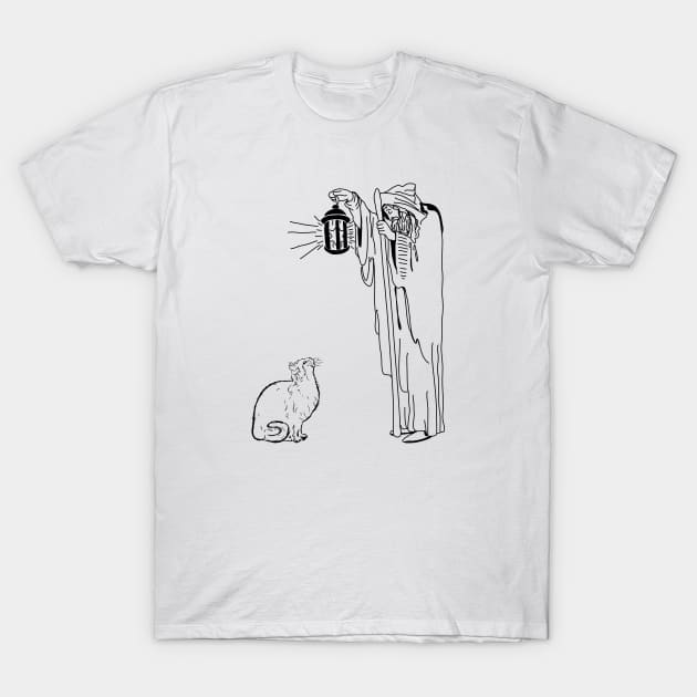 Hermits and cats are natural allies (v2) T-Shirt by pawsitronic